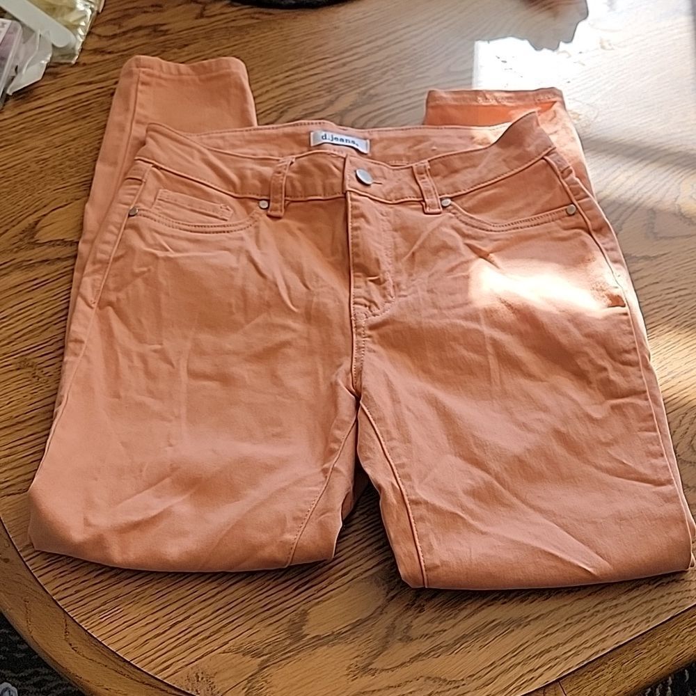 Stretchy Salmon Straight Leg Pants 6